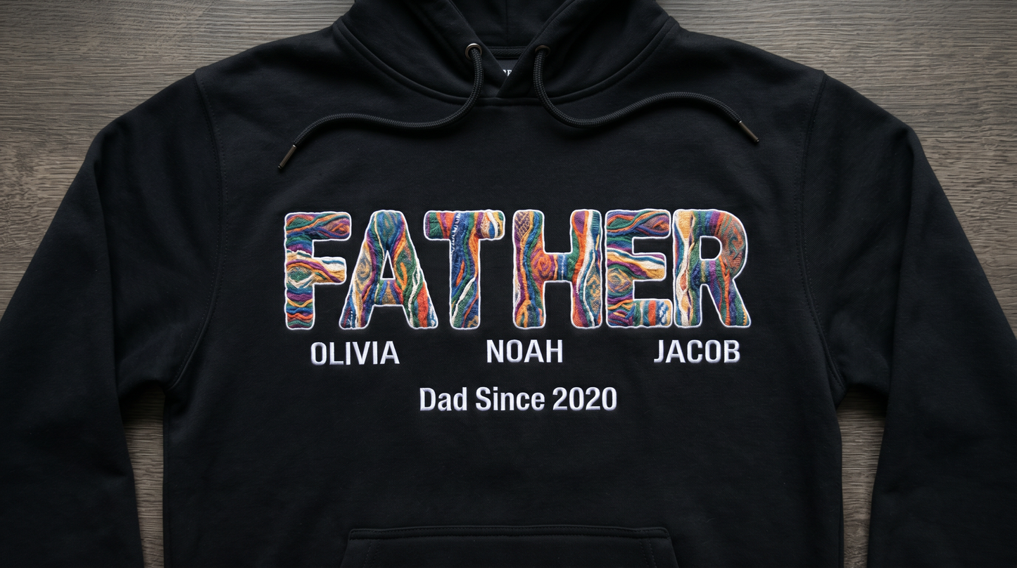 Personalized Father Hoodie – Dad Since (Year) Custom Kids Names Sweatshirt
