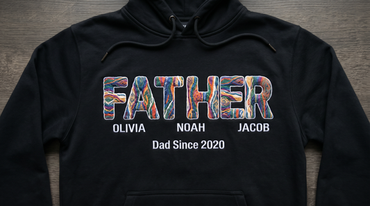 Personalized Father Hoodie – Dad Since (Year) Custom Kids Names Sweatshirt